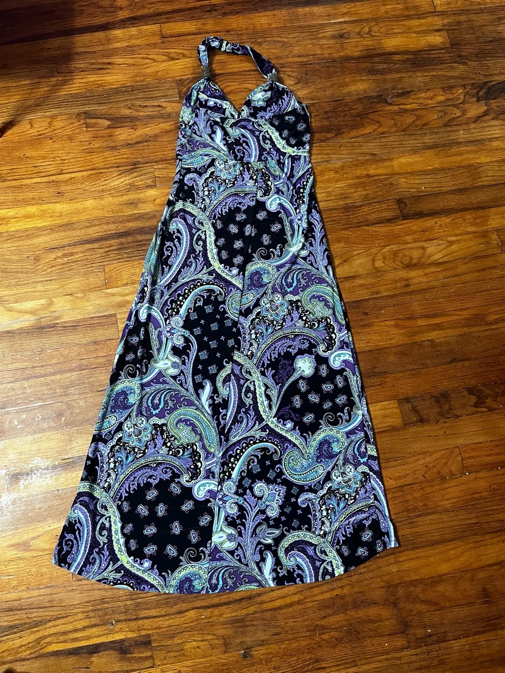 Women's Black Paisley Halter Maxi Dress - Brand Unspecified